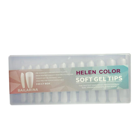 Postiça Soft Gel Bailarina Fosca Transparente Helen Color 240 unidades