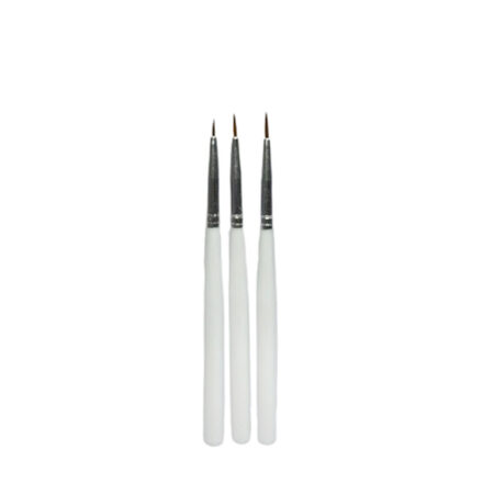 Kit Pincel Fino Branco 3 unidades