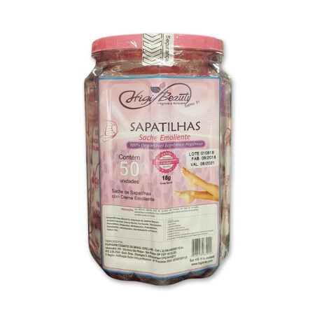 Pote Sapatilha com Creme Emoliente 50 unidades HigiBeauty