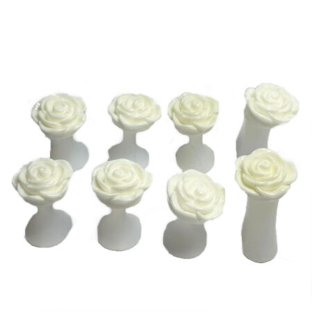 Kit Separador de Dedos do Pé Rosa Branca 8 unidades