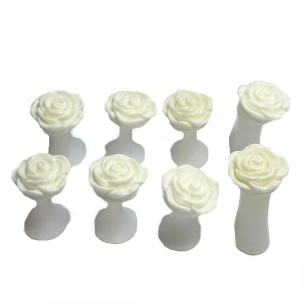 Kit Separador de Dedos do Pé Rosa Branca 8 unidades