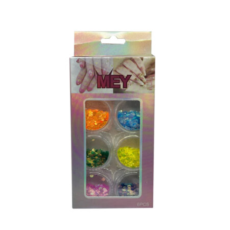 Kit Glitter Flocado Neon Mey 6 unidades