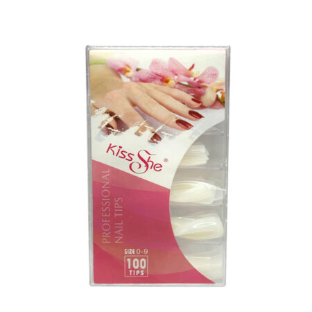 Tip Stiletto Curvada Leitosa Kiss She 100 unidades