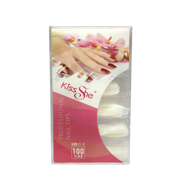 Tip Stiletto Curvada Leitosa Kiss She 100 unidades