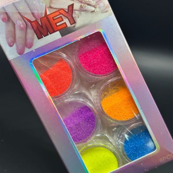 Kit Glitter Fino Neon Mey 6 unidades - Imagem 2