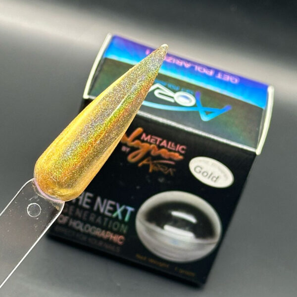 Pó Cromado Aora Metallic Holo Gold - Imagem 2