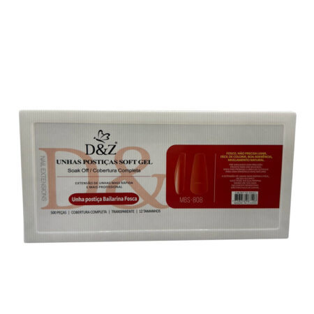 Unha Postiça Soft Gel Bailarina Fosca DZ 500 unidades