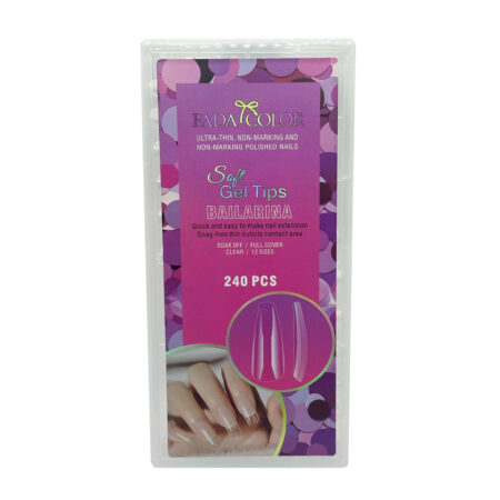 Postiça Soft Gel Fada Color Bailarina Transparente 240 unidades