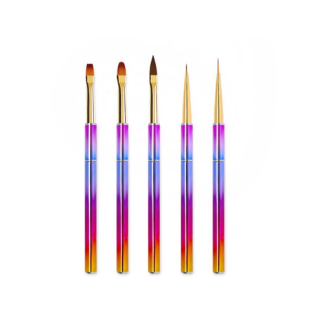 Kit Pincel Colorido Cromado 5 unidades