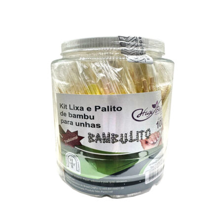 Kit Lixa Canário e Palito Bambulito Pote 100 unidades