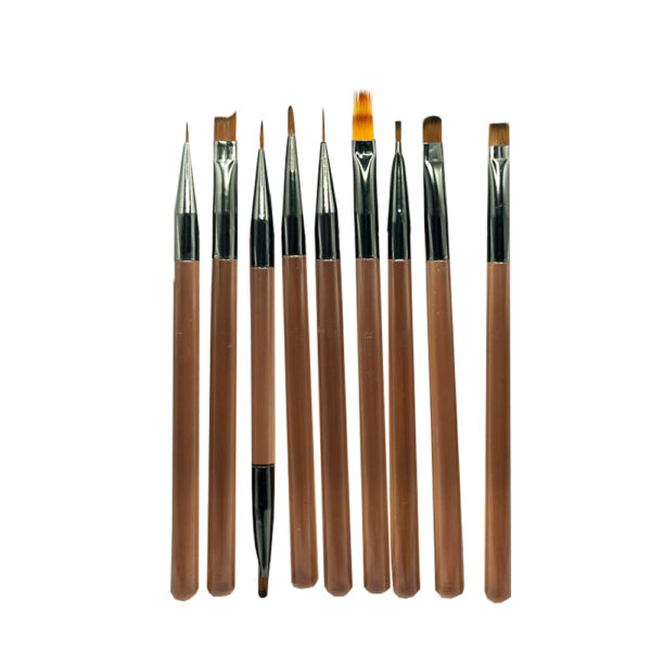 Kit Pincel Marrom 9 unidades