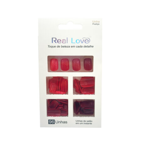 Postiça Quadrada Vermelho Real Love 96 unidades