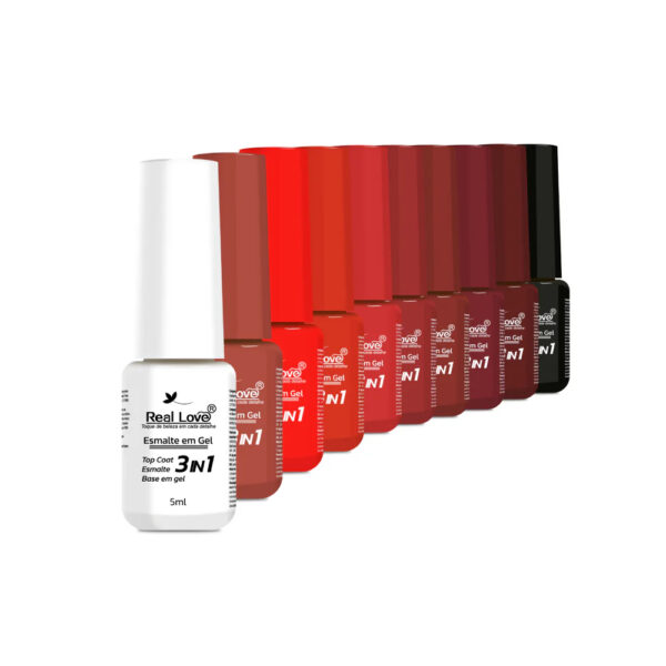 Kit Esmalte 3 em 1 com 10 Cores + Mini Cabine 01 Real Love - Imagem 2