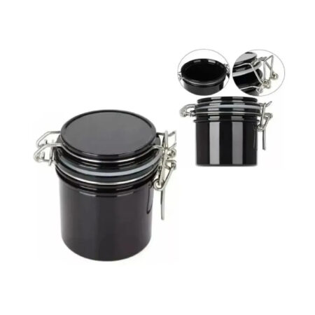 Pote Hermético Preto Para Armazenar Cola