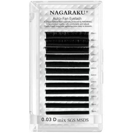 Cílios Nagaraku Auto Fans Eyelashes 0.03D Mix 8-15mm