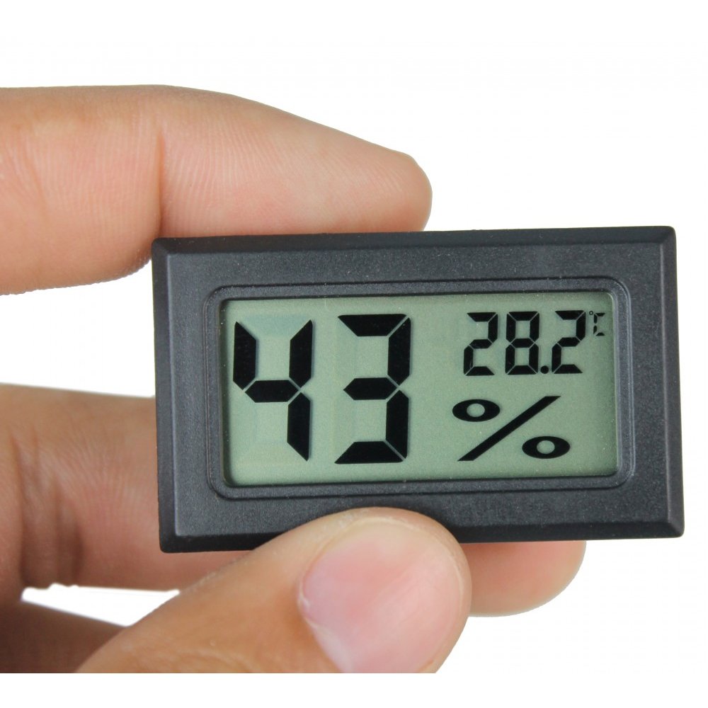 Mini Termo Higrômetro Digital Preto - Imagem 2