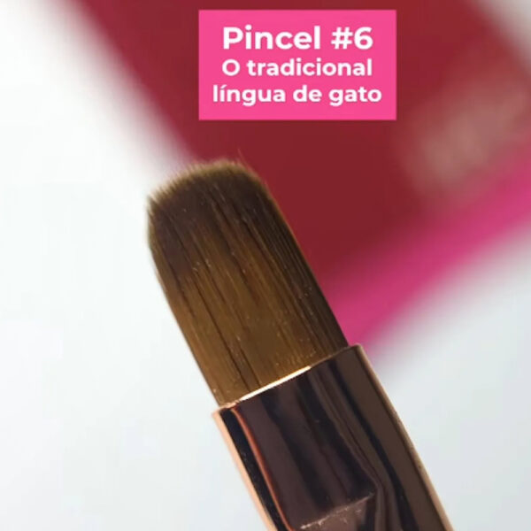 Pincel Língua de Gato N6 Rosa Anylovy - Image 3