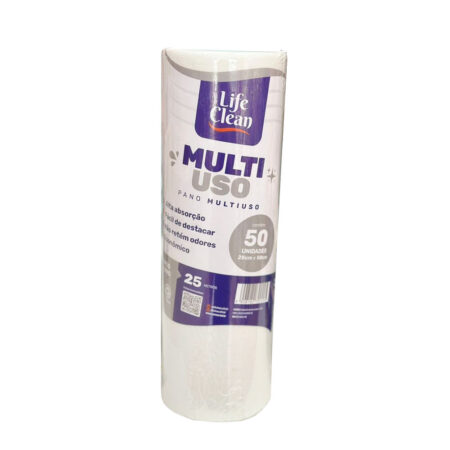 Pano Multiuso Life Clean Branco 50 unidades