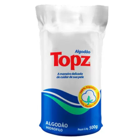 Algodão Hidrófilo em Rolo Topz 500g
