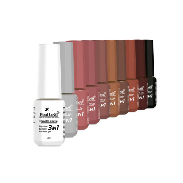Kit Esmalte 3 em 1 com 10 Cores + Mini Cabine 03 Real Love - Imagem 2