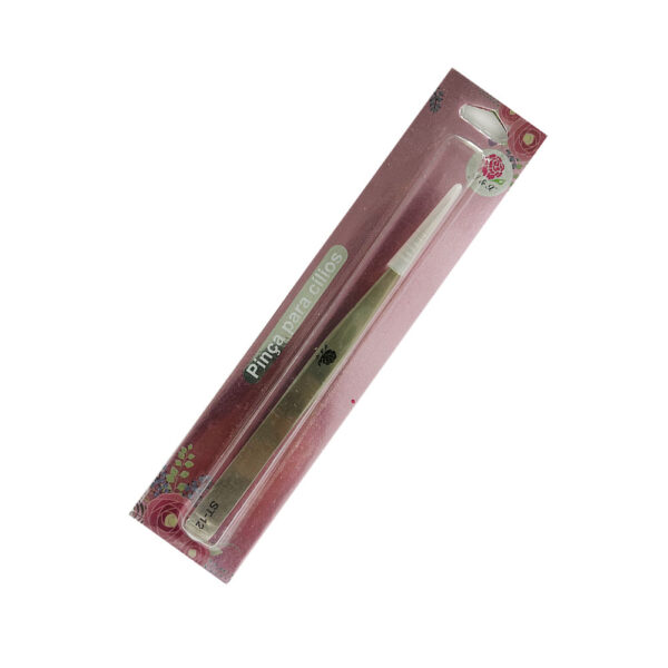 Pinça de Cílios Ponta Reta ST-12 Prata JX