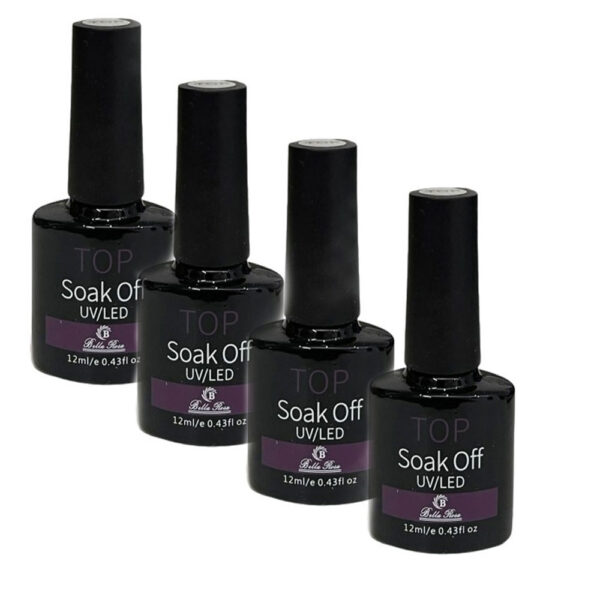 Kit 4 Top Coat Bella Rosa 12ml #PG3