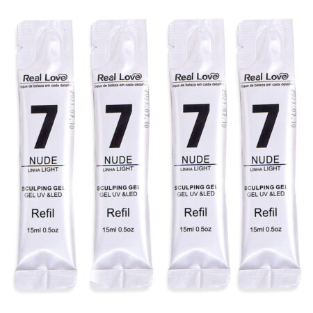 Kit 4 Gel Real Love Nude 7 Refil 15ml #PG3
