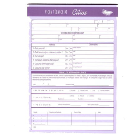 Ficha Técnica de Cílios