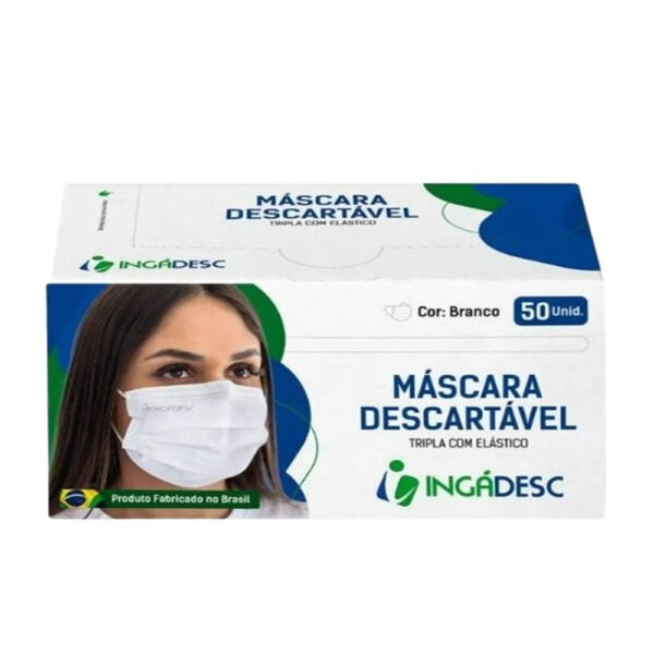 Máscara Descartável Ingadesc Branca 50 unidades