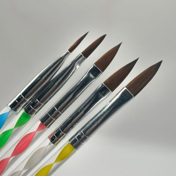 Kit Pincel Acrílico Colorido 5 unidades - Image 2