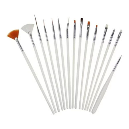 Kit Pincel de Decoração Branco 15 unidades