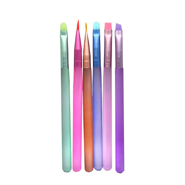 Kit Pincel Colorido Transparente Helen Color 6 unidades