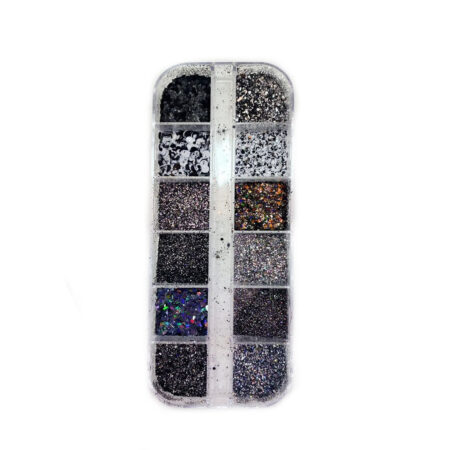 Kit Decoração Glitter Preto Real Love 12 unidades