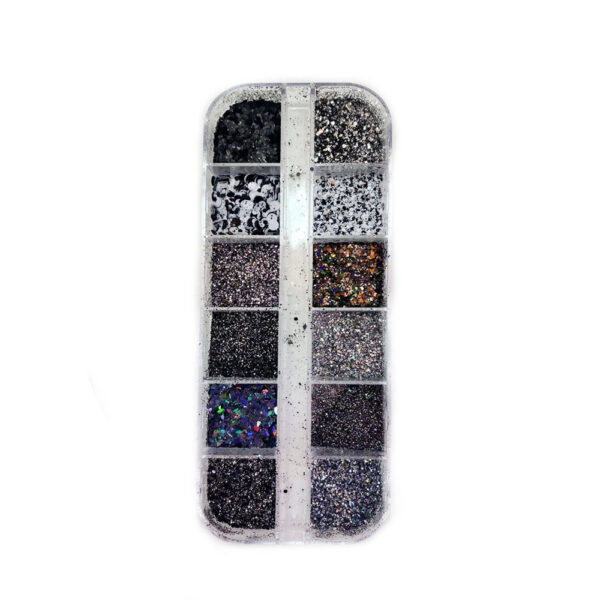 Kit Decoração Glitter Preto Real Love 12 unidades