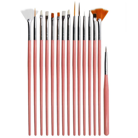 Kit Pincel de Decoração Rosa 15 unidades