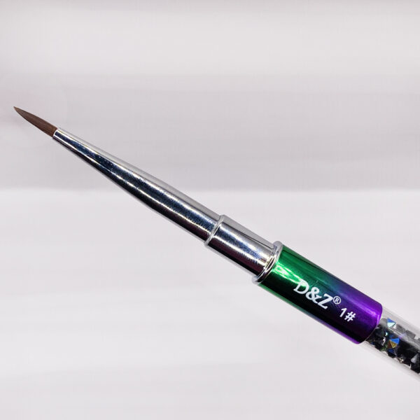 Pincel Fino de Unha n1 Verde/Roxo Com Diamantes - Image 2