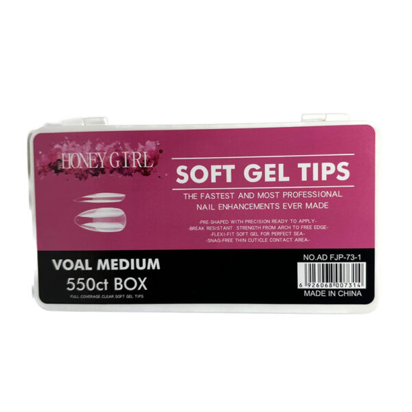 Postiça Soft Gel Almond HoneyGirl 550 unidades