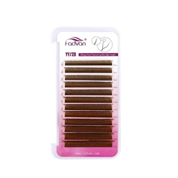 Cílios Fadvan Lashes Marrom YY 2D 0.07L 8-14mm