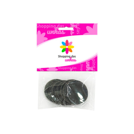 Refil Lixa Moeda Preta 12 unidades Shopping das Unhas