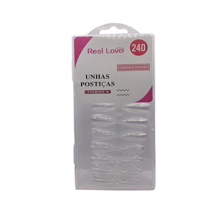 Postiça Almond Transparente Real Love 240 unidades