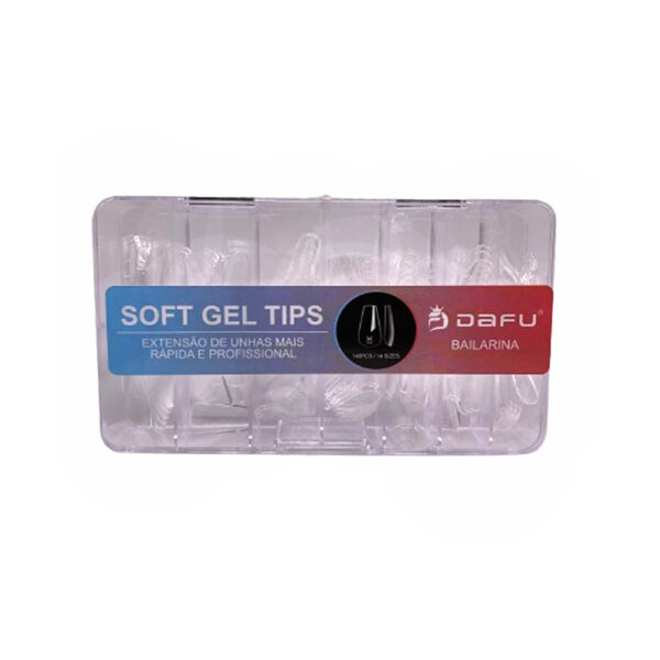 Postiça Soft Gel Bailarina Transparente Dafu 140 unidades