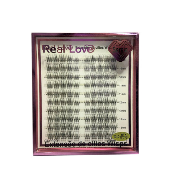 Cílios Tufo Sem Nó Sereia Real Love TD10  0.07D Mix