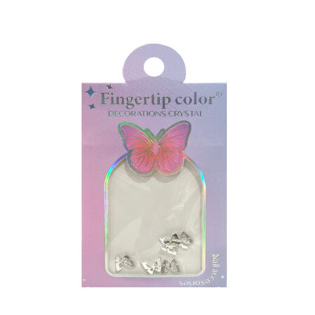 Kit Decoração Borboleta Prata Fingertip Color