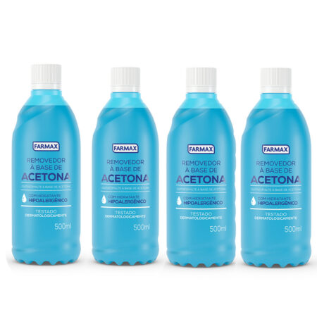 Kit 4 Acetona Farmax 500ml