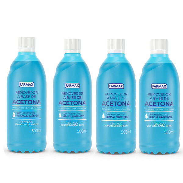 Kit 4 Acetona Farmax 500ml