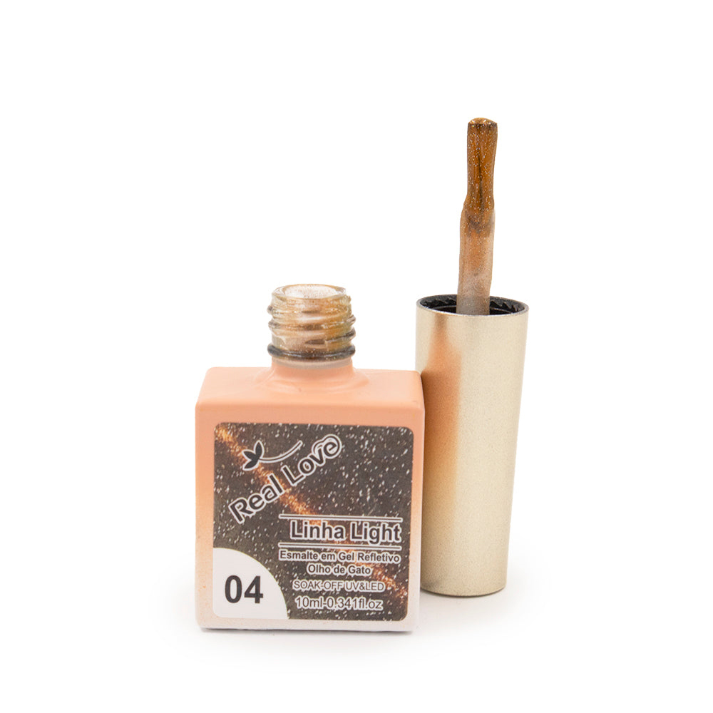 Esmalte em Gel Refletivo Glitter Olho de Gato Real Love #04