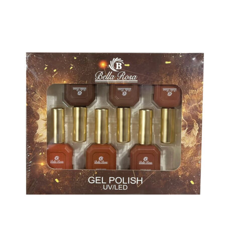 Kit Esmalte em Gel Bella Rosa Luxo Marrom 6 cores