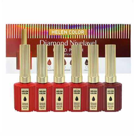Kit Esmalte em Gel Helen Color Nivelavel Vermelho 6 unidades