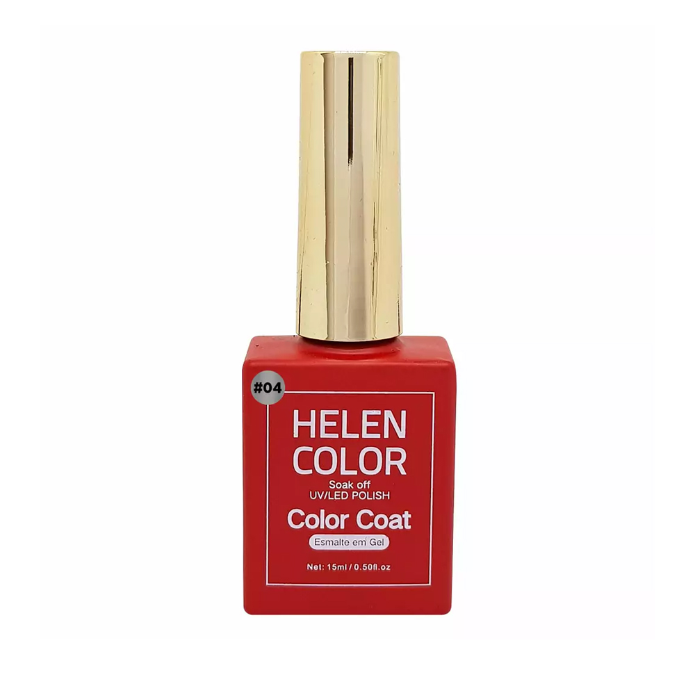 Esmalte em Gel Color Coat Vermelho Vibrante Helen Color #004