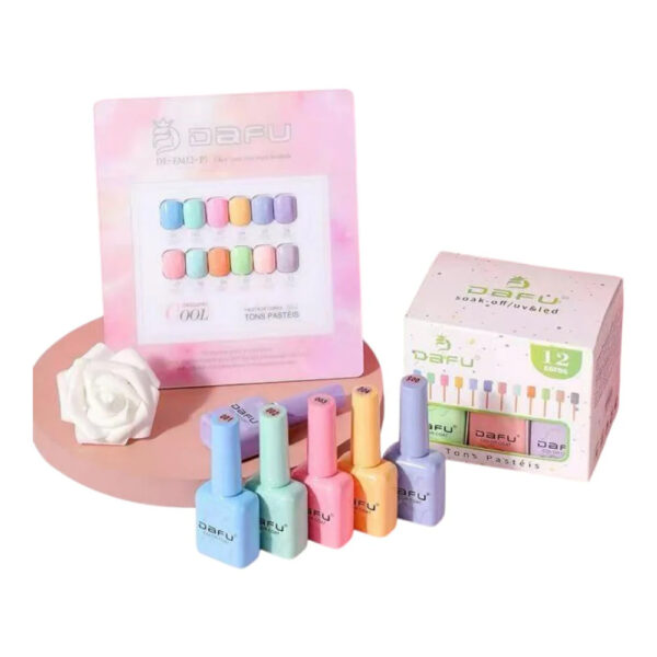 Kit Esmalte em Gel Dafu Tons Pasteis 12 unidades - Imagem 2